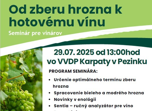 Seminár pre vinárov - Od zberu hrozna k hotovému vínu.