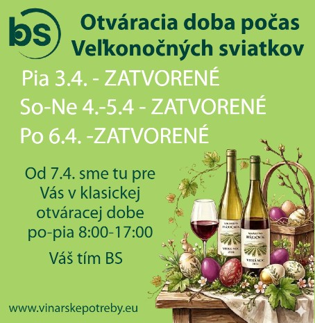 Otváracia doba počas Veľkonočných sviatkov !