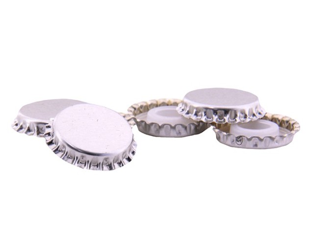 Zátka korunková PÉT-NAT 29 mm strieborná bal(100ks) (5000ks)