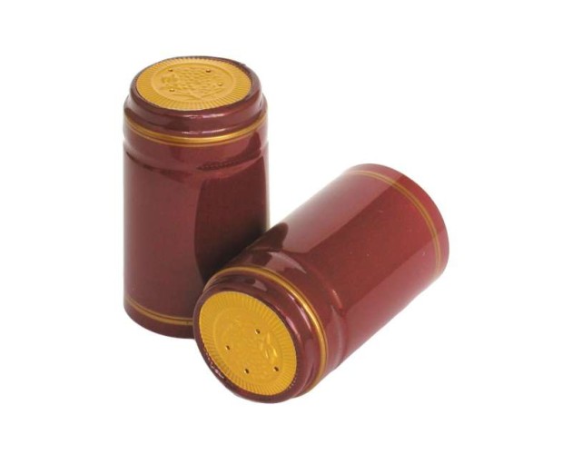 Termokapsle vínová+zlatá BAND (25-30,3x55mm)