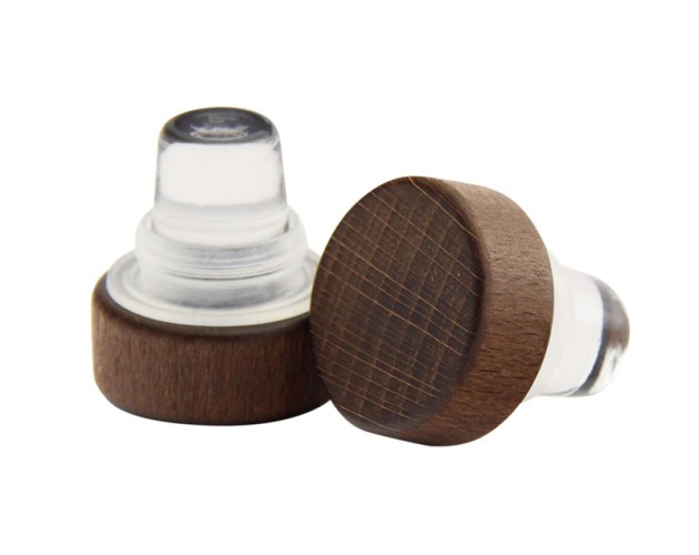 Uzáver sklenený VINOLOK HIGH TOP WOOD tmavý (18,5mm)