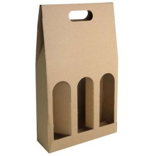 Kartón na 3 fľaše hnedý bez potlače